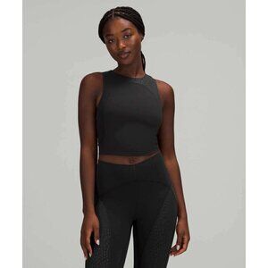 Lululemon Nulu And Mesh Yoga Tank Top Jewel Emboss Black Size 2
